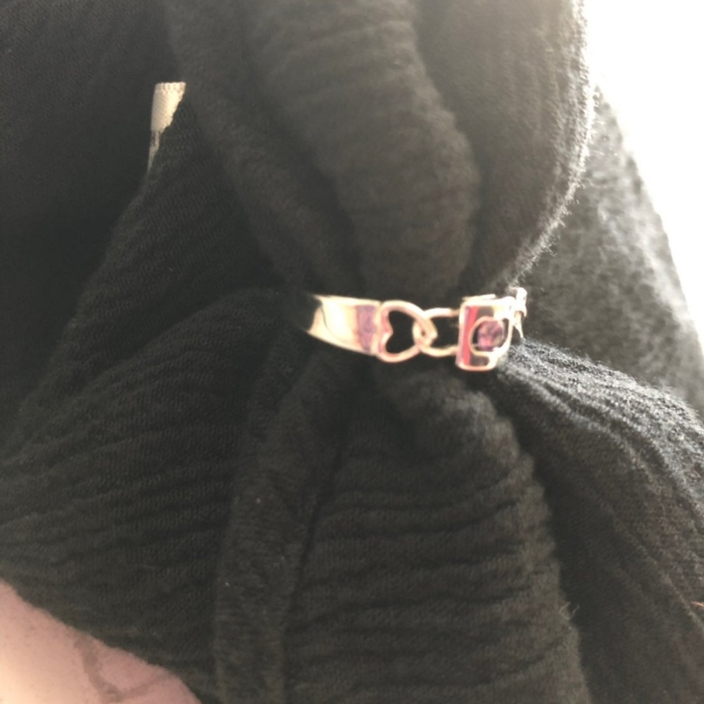UNIQUE INTERLOCKING AMETHYST SILVER925 DESIGN RING - Picture 7 of 8